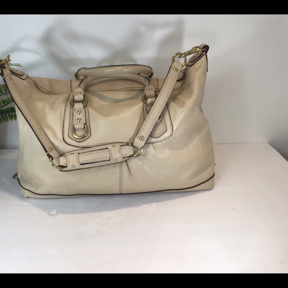 COACH ASHLEY IVORY LEATHER SATCHEL HANDBAG - Picture 12 of 16